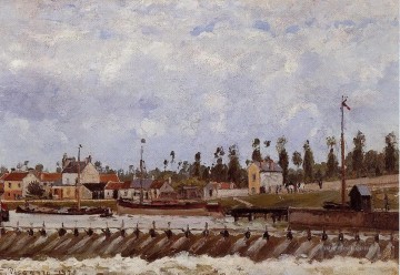  1872 Works - pontoise dam 1872 Camille Pissarro